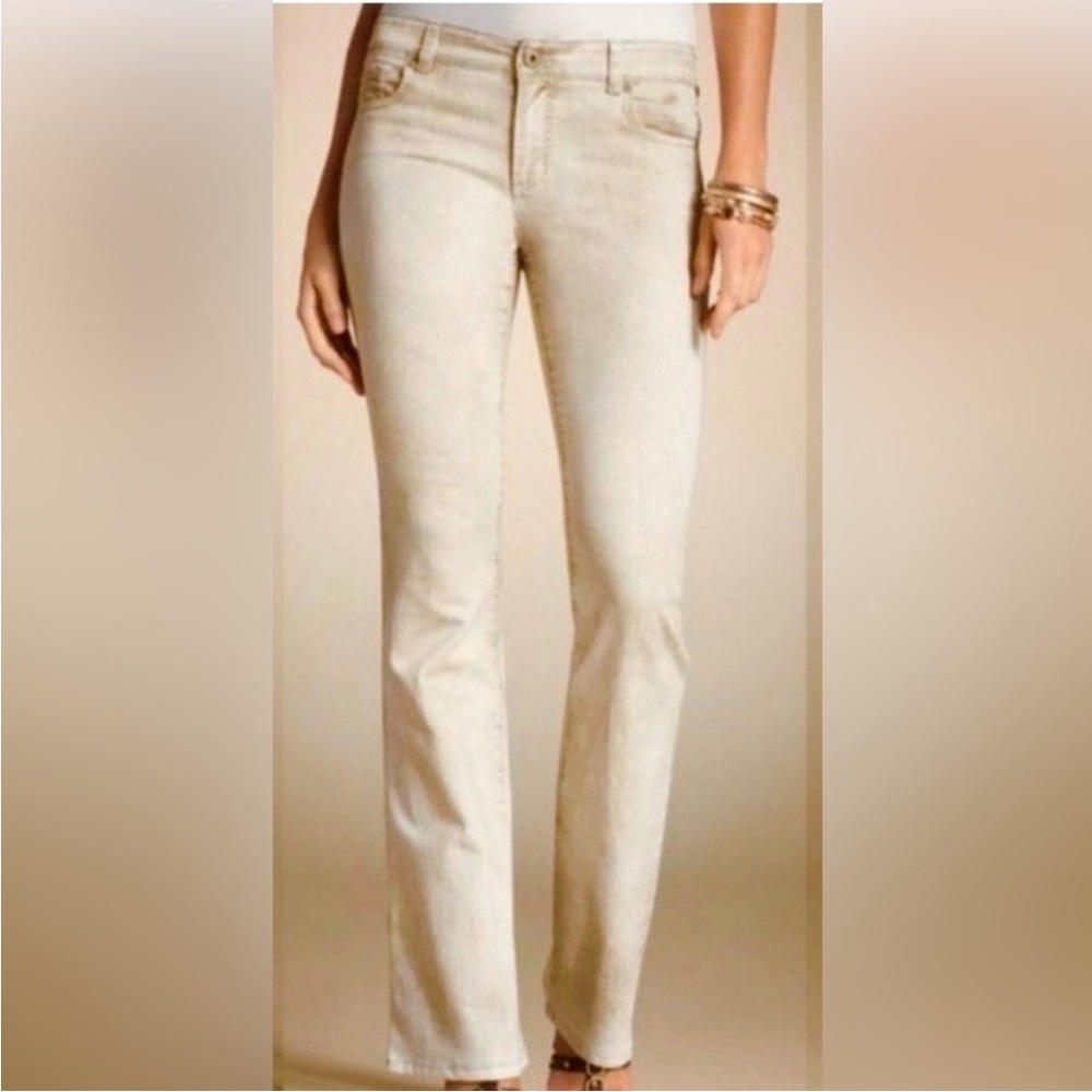 Chicos Platinum jeans in cream, Chicos sz 1, approx 10